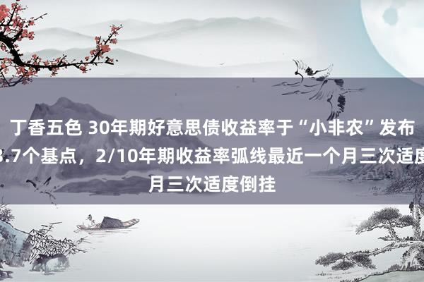 丁香五色 30年期好意思债收益率于“小非农”发布日跌3.7个基点，2/10年期收益率弧线最近一个月三次适度倒挂