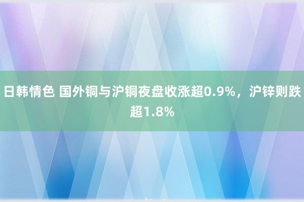 日韩情色 国外铜与沪铜夜盘收涨超0.9%，沪锌则跌超1.8%