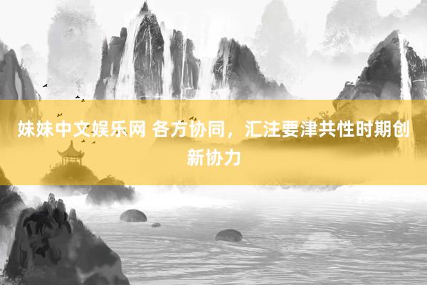 妹妹中文娱乐网 各方协同，汇注要津共性时期创新协力