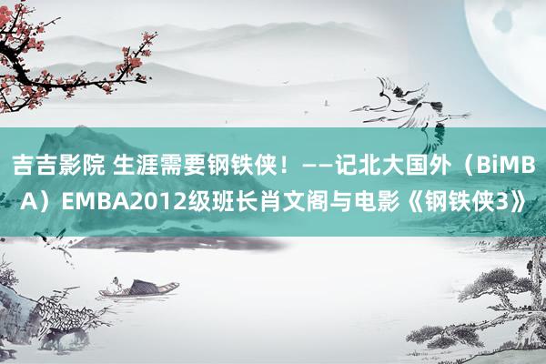 吉吉影院 生涯需要钢铁侠！——记北大国外（BiMBA）EMBA2012级班长肖文阁与电影《钢铁侠3》